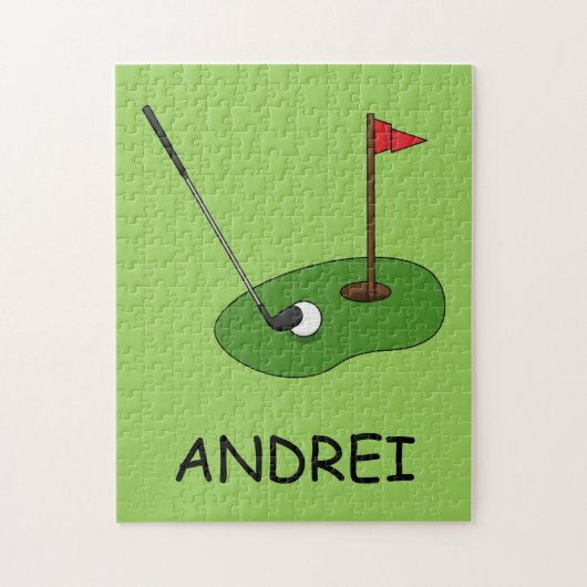 Golf Course Hole mit Flag personalize Puzzle (Vertikal)