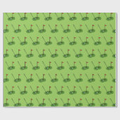 Golf Course Hole mit Flaggenmuster Geschenkpapier (Flach)
