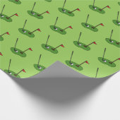Golf Course Hole mit Flaggenmuster Geschenkpapier (Ecke)