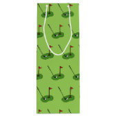Golf Course Hole mit Flaggenmuster Geschenktüte Für Weinflaschen (Rückseite)