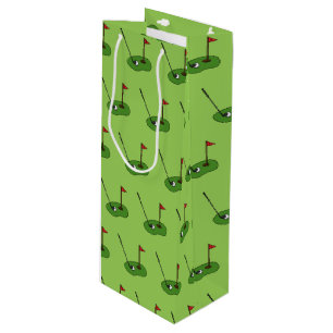 Golf Course Hole mit Flaggenmuster Geschenktüte Für Weinflaschen