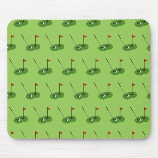 Golf Course Hole mit Flaggenmuster Mousepad (Vorne)