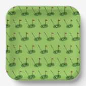 Golf Course Hole mit Flaggenmuster Pappteller (Vorderseite)