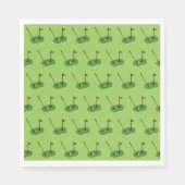 Golf Course Hole mit Flaggenmuster Serviette (Vorderseite)