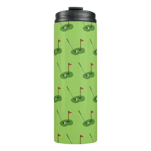 Golf Course Hole mit Flaggenmuster Thermosbecher (Vorderseite)