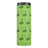 Golf Course Hole mit Flaggenmuster Thermosbecher (Rückseite)