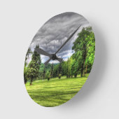 Golf Course Scene Runde Wanduhr (Winkel)