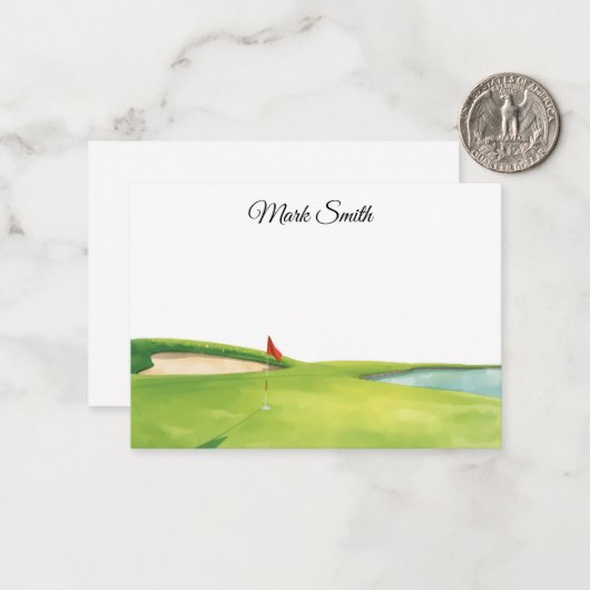 Golf Course with your name Mitteilungskarte (Vorderseite/Rückseite Beispiel)