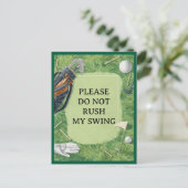 Golf course with your own text on green for golfer postkarte (Stehend Vorderseite)