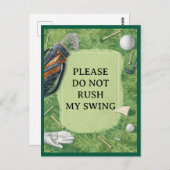 Golf course with your own text on green for golfer postkarte (Vorne/Hinten)