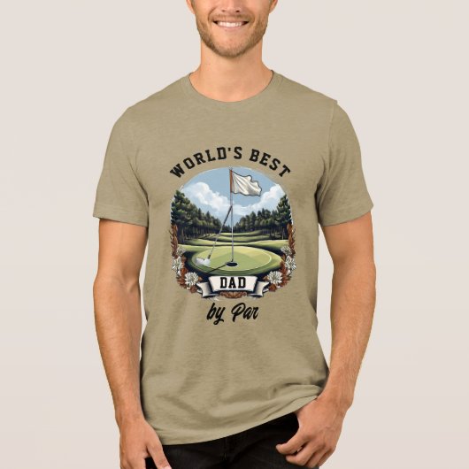 Golf Course World's Best Vater by Par Tri-Blend Shirt (Vorderseite)