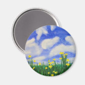 Golf Cove Blume in einem hellen Feld Magnet (Vorderseite/Rückseite)