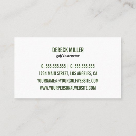 Golf-Cup-Logo| Golf Beruflich oder Tauchlehrer Visitenkarte (Rückseite)