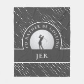 Golf Custom Golfer Mit Monogramm Silhouette Grau F Fleecedecke (Vorderseite)