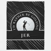 Golf Custom Male Golfer Silhouette Schwarz & Weiß Fleecedecke (Vorderseite)