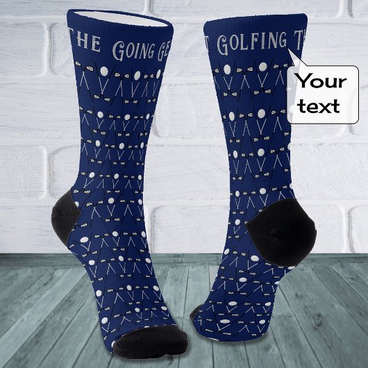 Golf Custom Text Muster Marine Socken