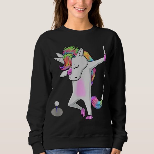 Golf Dabbing Unicorn Funny Dab Dance Funny Gift Sweatshirt (Vorderseite)