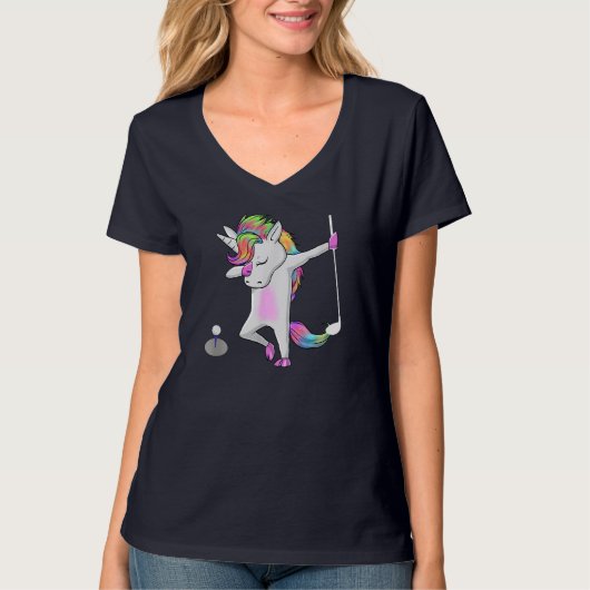 Golf Dabbing Unicorn Funny Dab Dance Funny Gift T-Shirt (Vorderseite)