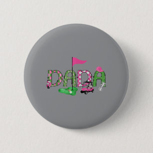 Golf Dada Pink Hole In One Golf 1. Geburtstag Mädc Button