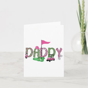 Golf Daddy Pink Hole in einem Golf 1. Geburtstagsk Karte
