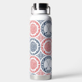 Golf-Damask im Prepper-Stil – Bälle & Schläger - R Trinkflasche (Rückseite)