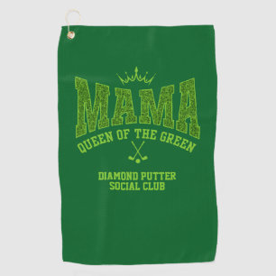 Golf Damen MAMA QUEEN OF THE GREEN Benutzerdefinie Golfhandtuch