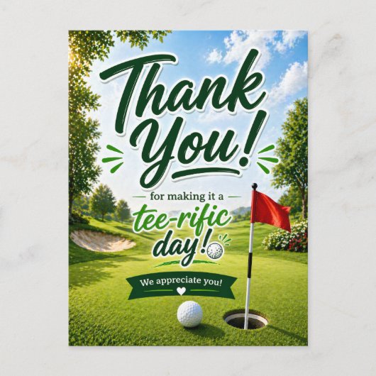 Golf Danke für den tollen Tag Postkarte (Vorderseite)