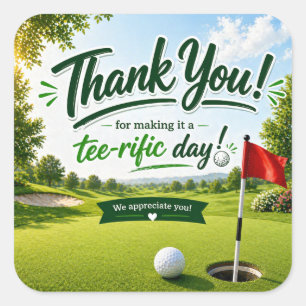 Golf Danke für den tollen Tag Quadratischer Aufkleber