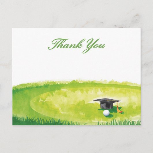 Golf Danke für die Abschlussfeier Postkarte (Vorderseite)