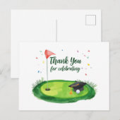 Golf Danke für die Abschlussfeier  Postkarte (Vorne/Hinten)