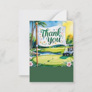 Golf Danke Golfball auf Grün Mitteilungskarte