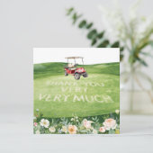 Golf danke Ihnen Text für Golfer mit Blume (Stehend Vorderseite)