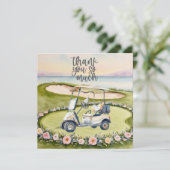 Golf danke Karte Golfplatz Aquarell (Stehend Vorderseite)