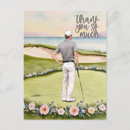 Golf danke Karte Golfplatz Aquarell