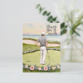 Golf danke Karte Golfplatz Aquarell (Stehend Vorderseite)