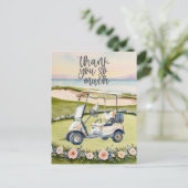 Golf danke Karte Golfplatz Aquarell (Stehend Vorderseite)