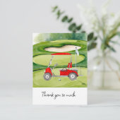 Golf danke Karte Golfplatz Aquarell (Stehend Vorderseite)
