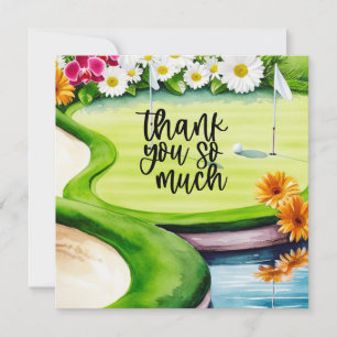 Golf danke Karte Golfplatz Aquarell