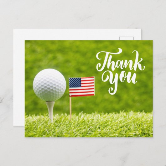 Golf Danke Karte mit der Flagge Amerikas (Vorne/Hinten)