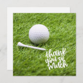 Golf Danke Karte mit Golfball auf grün (Vorne/Hinten)