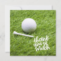 Golf Danke Karte mit Golfball auf grün