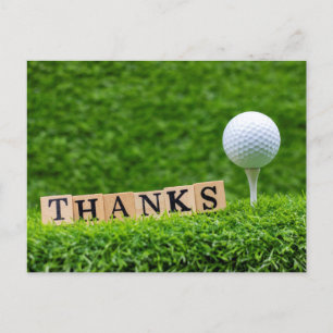 Golf Danke Karte mit Golfball auf grün