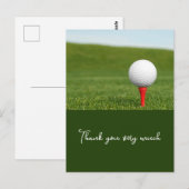 Golf Danke Karte mit Golfball auf grün (Vorne/Hinten)