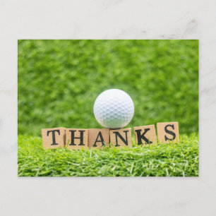 Golf Danke Karte mit Golfball auf grün