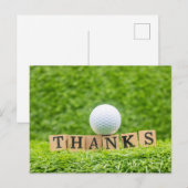 Golf Danke Karte mit Golfball auf grün (Vorne/Hinten)
