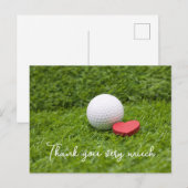 Golf Danke Karte mit Golfball auf grün (Vorne/Hinten)