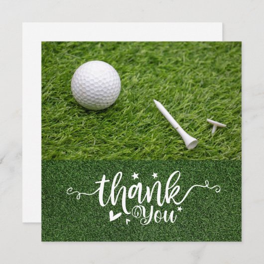 Golf Danke Karte mit Golfball für Golfer (Vorne/Hinten)
