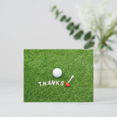 Golf Danke Karte mit Golfball und Dank Liebe (Stehend Vorderseite)