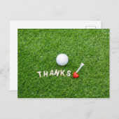 Golf Danke Karte mit Golfball und Dank Liebe (Vorne/Hinten)