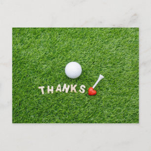 Golf Danke Karte mit Golfball und Dank Liebe